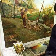 reproduction oil painting  landscape from a photo