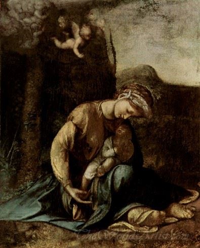 The Madonna And Child With White Rabbit (La Zingarella)