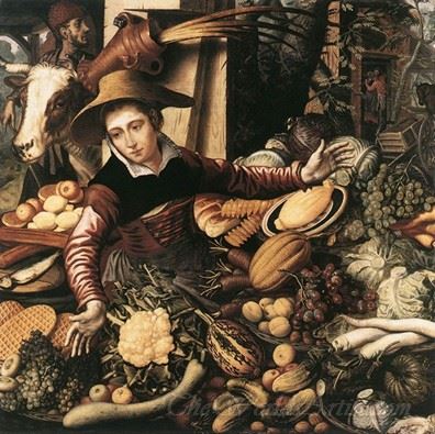 Market Woman With Vegetable Stall
