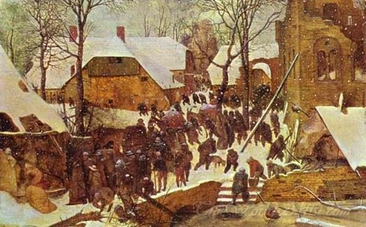Adoration Of The Magi In Winter Landscape