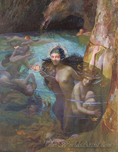Sea Nymphes At A Grotto