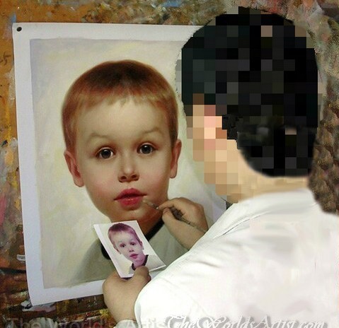 hand painted oil portrait of children