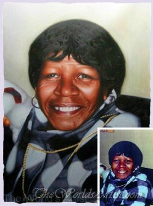oil portrait of grandmother from photo