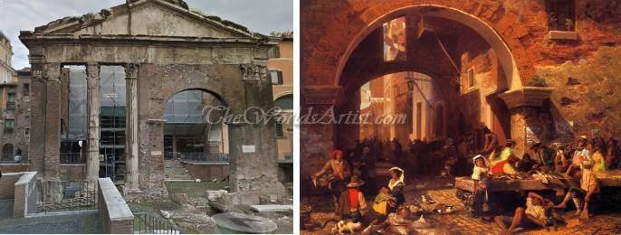 Albert Bierstadt Roman Fish Market, The Arch of Octavius