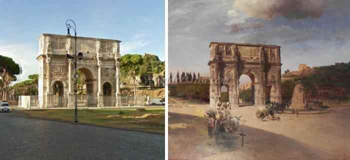 Oswald Achenbach Triumphal Arch In Rome in 1886