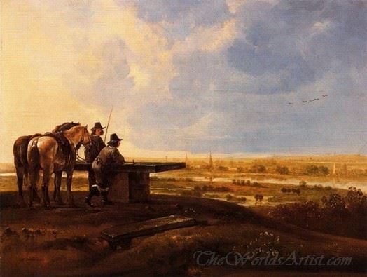 Two Horsemen On A Ridge