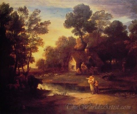 Wooded Landscape With Cattle