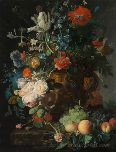Stilleven Met Bloemen En Vruchten (Still Life With Flowers And Fruit)