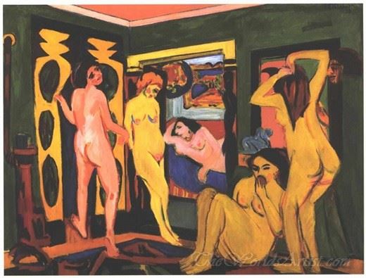Bathing Women In A Room