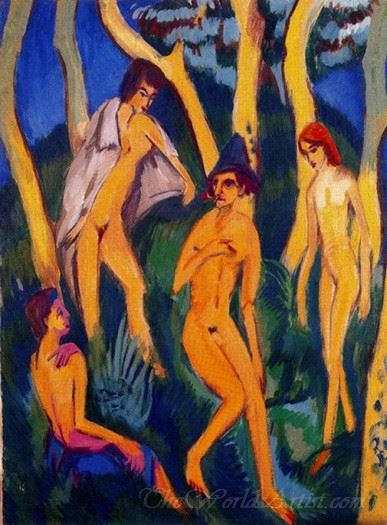 Four Nudes Under The Trees