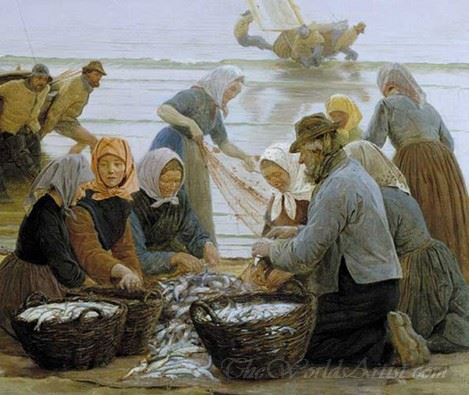 Women And Fishermen In Hornbaek