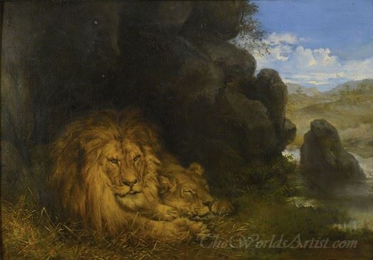 Lions In A Cave