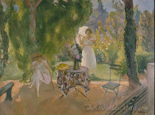 Two Women In A Garden In Summer 