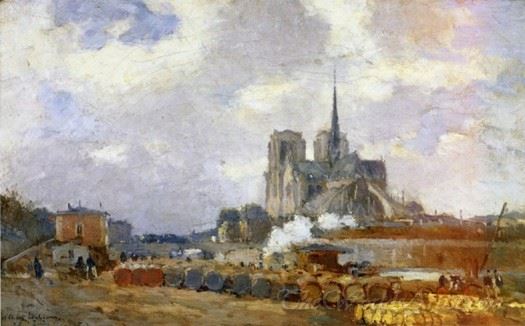 Notre Dame De Paris View From The Quai De La Tournelle 