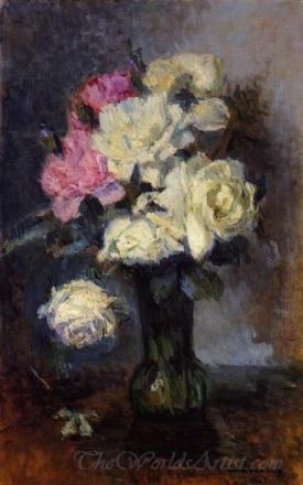 Bouquet Of Roses In A Vase 