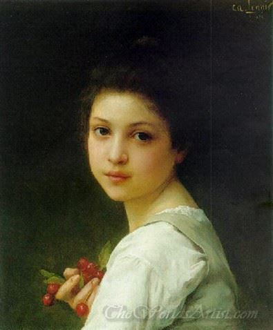 Portrait Of A Young Girl With Cherries 