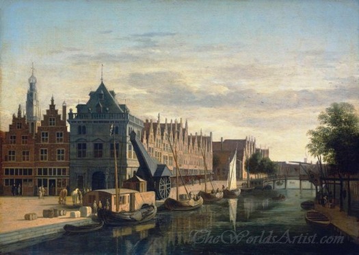 The Weigh House And Crane On The Spaarne At Haarlem