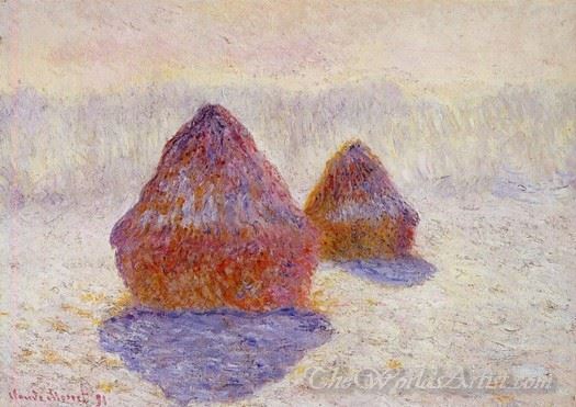 Haystacks Effect Of Snow And Sun
