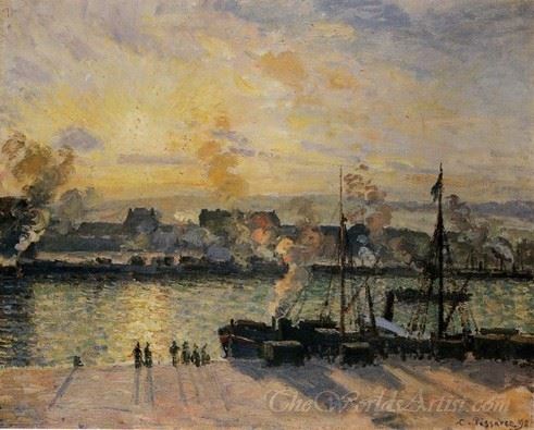 Sunset The Port Of Rouen