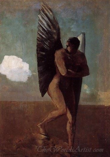 Fallen Angel Looking At At Cloud