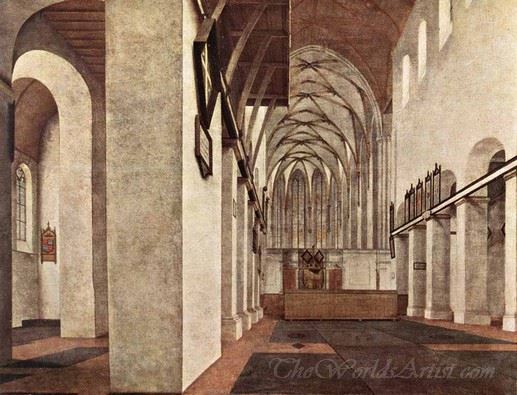 Interior Of The St Jans Kerk At Utrecht
