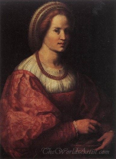 Portrait Of A Woman With A Basket Of Spindles