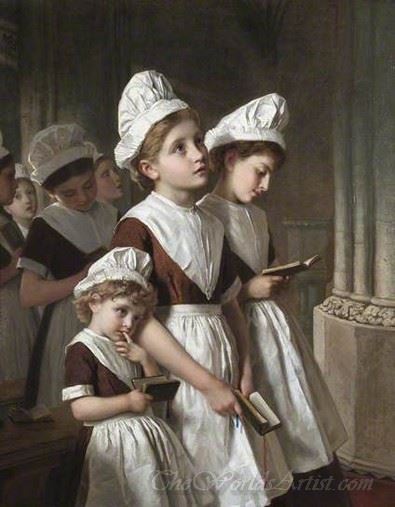 Foundling Girls At Prayer In The Chapel