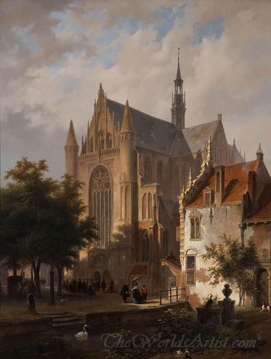Het Uitgaan Van De Kerk In Leiden (Congregation Leaving The Church In Leiden)
