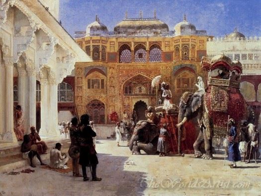 Arrival Of Prince Humbert The Rajah At The Palace Of Amber 