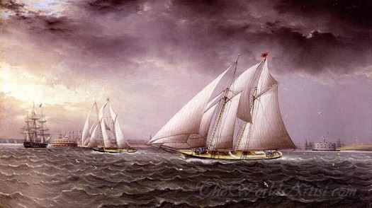 Schooner Race In New York Harbor