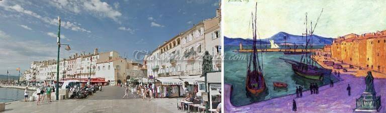 Francis Picabia Port Of Saint Tropez Evening Effect Oil Painting.