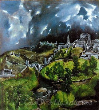 Original El Greco A View of Toledo