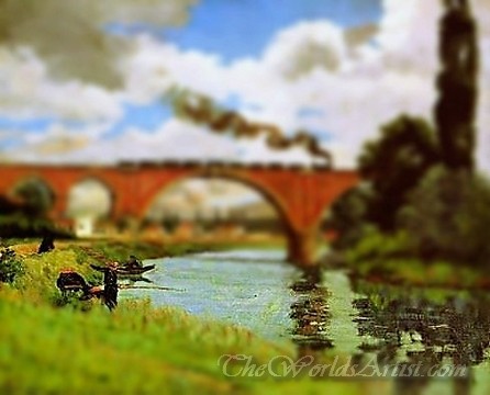 Tilt-Shift Armand Guillaumin Bridge over the Marne at Joinville