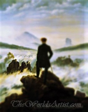 Tilt-Shift Caspar David Friedrich Wanderer above the Sea of Fog