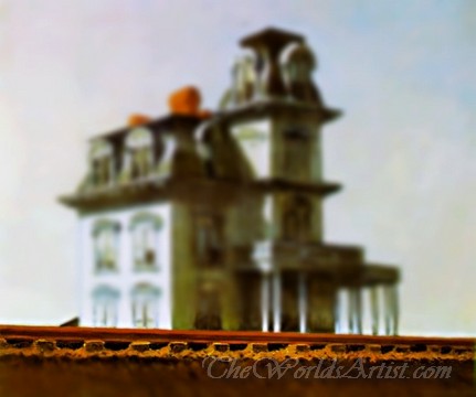 Tilt-Shift Edward Hopper House by the Railroad