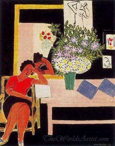 La Liseuse Sur Fond Noir (The Reader On Black Background)