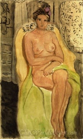 Nude In An Armchair Legs Crossed