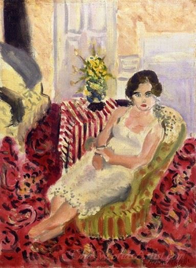 Seated Figure Striped Carpet