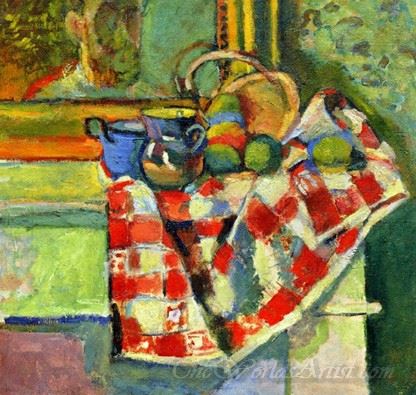 Still Life Checked Tablecloth
