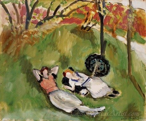 Two Figures Reclining In A Landscape