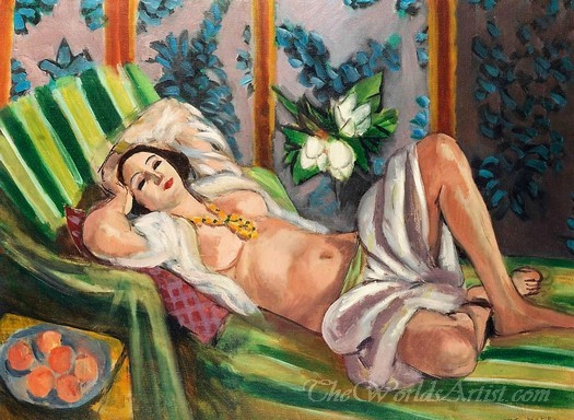 Odalisque Couchée Aux Magnolias