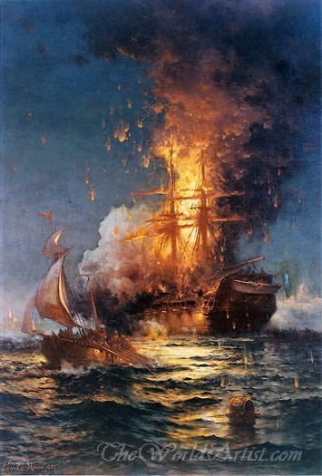 Burning Of The Frigate Philadelphia In The Harbor Of Tripoli