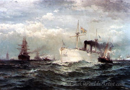 The White Squadrons Farewell Salute To The Body Of John Ericsson