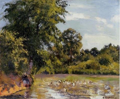 Old Woman With Ducks At Montfoucault