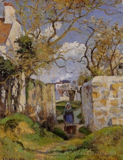 Peasant Pushing A Wheelbarrow Maison Rondest Pontoise