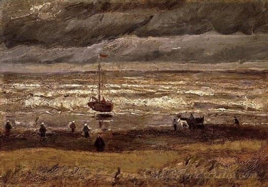 Beach At Scheveningen In Stormy Weather