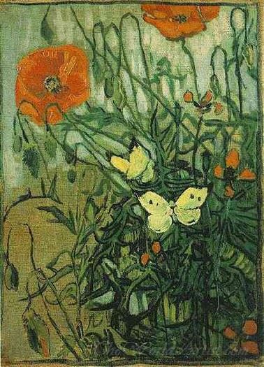 Coquelicots Et Papillons (Poppies And Butterflies)