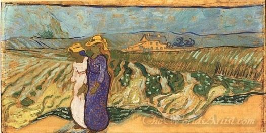 Deux Femmes Traversant Un Champ (Two Women Crossing A Field)