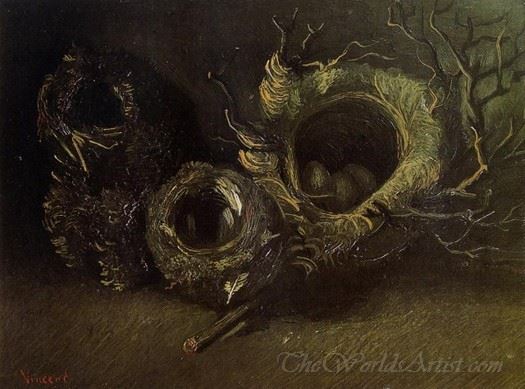 Still Life With Three Birds Nests