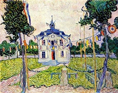 The Town Hall At Auvers (Auvers Town Hall In 14 July 1890)